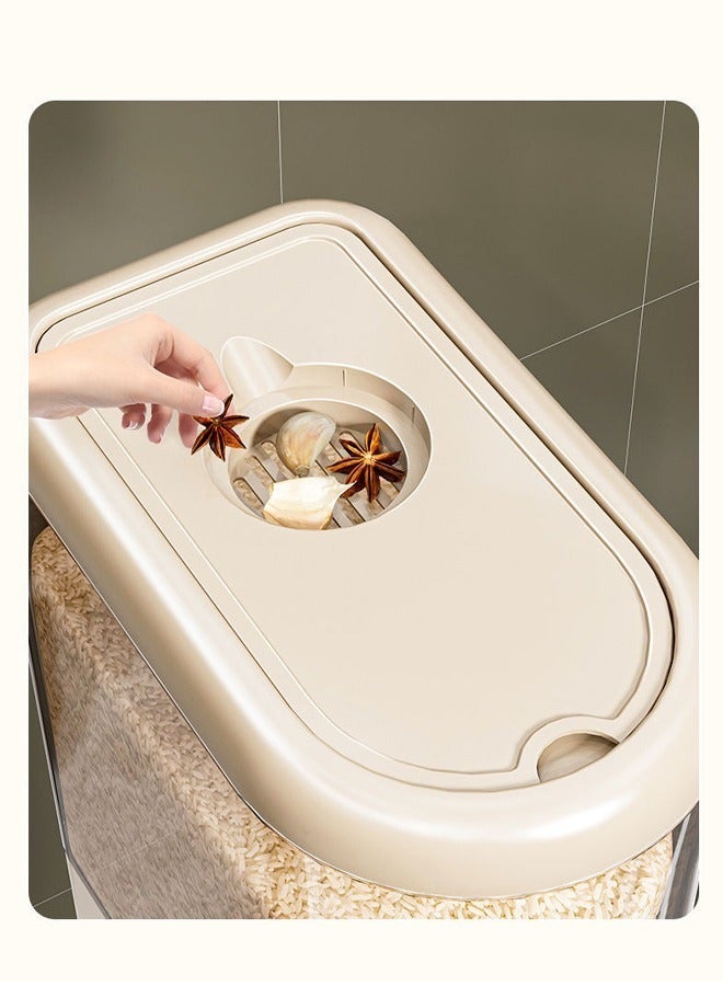 Rice storage bucket Transparent grain storage box Large capacity multi-size storage box for 5/10 kg rice Built-in insect-proof box with precision measuring cup For kitchen... - Image 3
