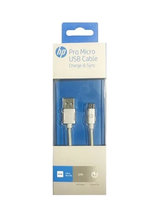 HP Pro Micro Usb Cable -2M -55712 White - Image 1