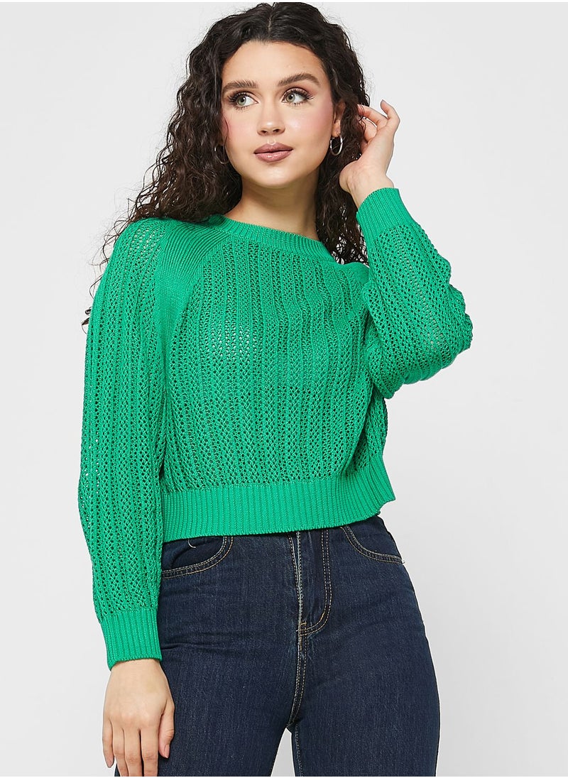 Jacqueline de Yong - Round Neck Knitted Sweater - Image 1
