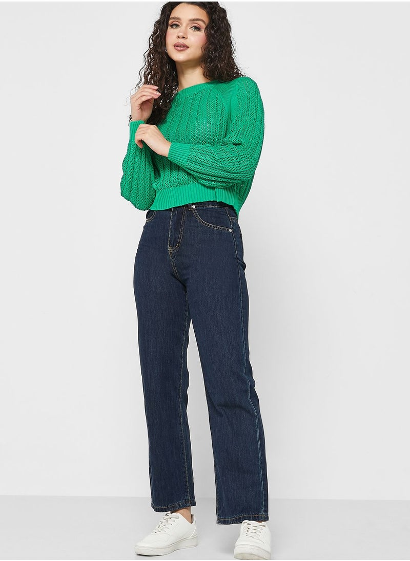 Jacqueline de Yong - Round Neck Knitted Sweater - Image 1