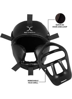 Max Strength Strength Headguard For Boxing Mma Training | Head Guard With Removable Face Grill (Senior)  - Image 3
