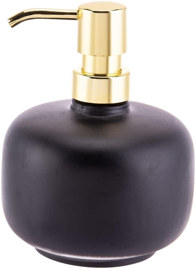 AKDC AKDC Glasscom Liquid Soap Dispenser L(11Cm) Xw(11Cm) Xh(14Cm) Black And Gold  - Image 1