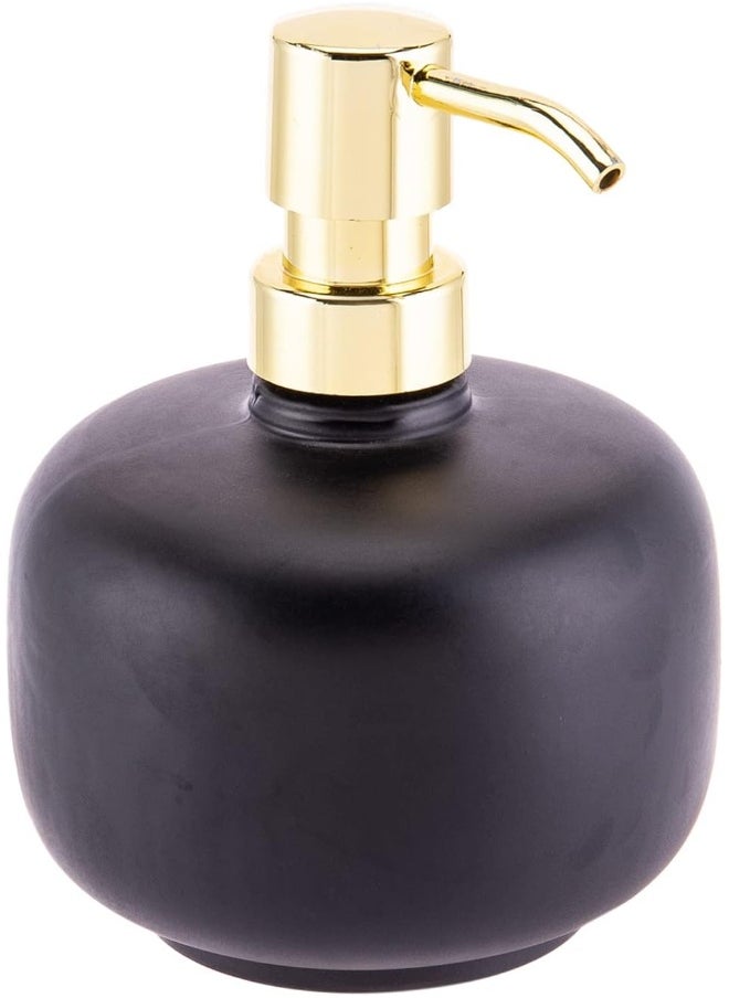 AKDC AKDC Glasscom Liquid Soap Dispenser L(11Cm) Xw(11Cm) Xh(14Cm) Black And Gold  - Image 2