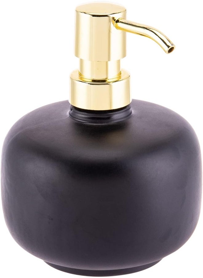 AKDC AKDC Glasscom Liquid Soap Dispenser L(11Cm) Xw(11Cm) Xh(14Cm) Black And Gold  - Image 4