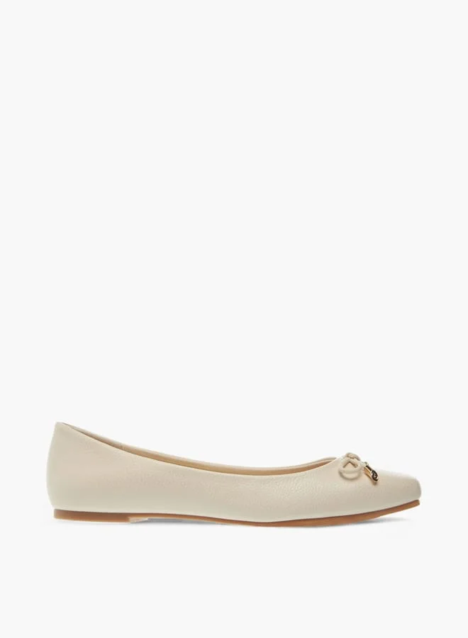 سيليست Womens Bow Accent Slip-On Ballerina Shoes