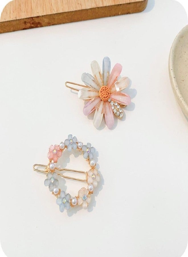 Radhya Accessories latest Korean fashion Style Flower Lock Hair Clip Pin Hair Accessories set For Women And Girls (4 Pcs) Rakshabandhan Gift for Sister - Image 2