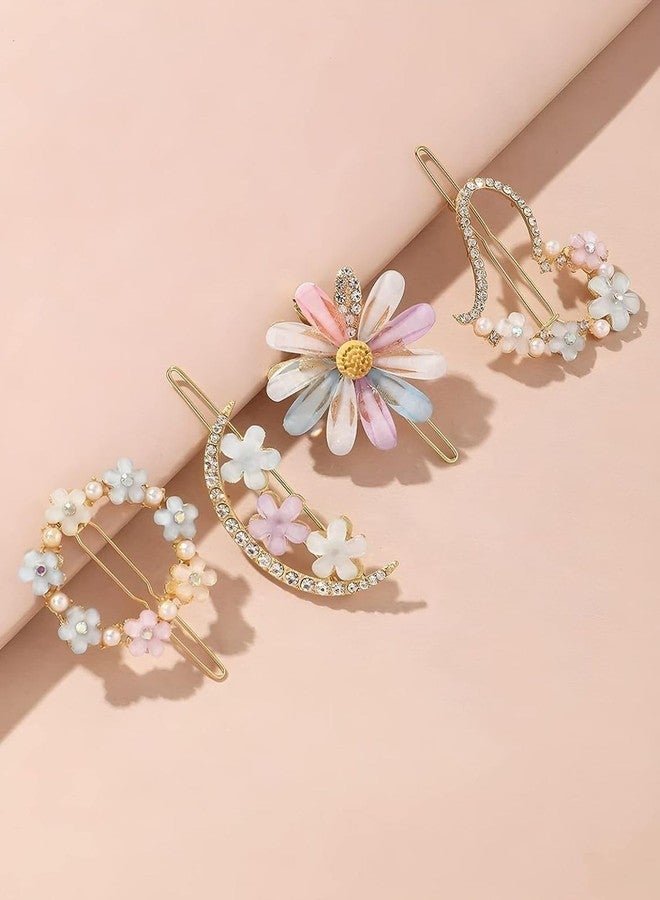 Radhya Accessories latest Korean fashion Style Flower Lock Hair Clip Pin Hair Accessories set For Women And Girls (4 Pcs) Rakshabandhan Gift for Sister - Image 4