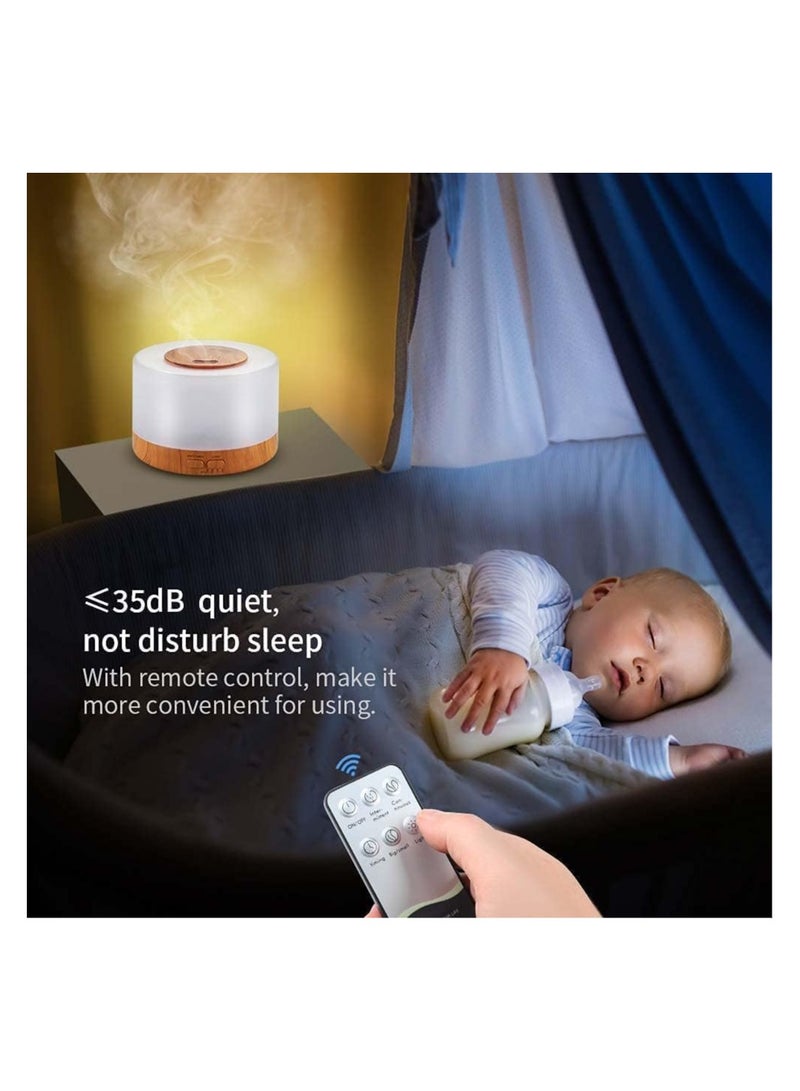 Cuisine Art Cuisine Art Essential Oil Aroma Diffuser 700ml, Upgraded Aromatherapy Diffuser with 4 Timer and 7 Color Lights, Cool Mist Humidifier with Auto Shut-off Function - Brown - White  - Image 3