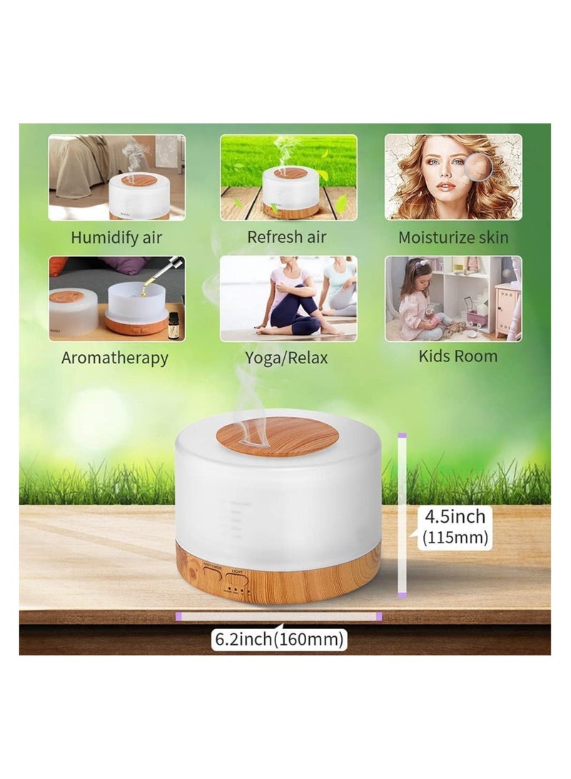Cuisine Art Cuisine Art Essential Oil Aroma Diffuser 700ml, Upgraded Aromatherapy Diffuser with 4 Timer and 7 Color Lights, Cool Mist Humidifier with Auto Shut-off Function - Brown - White  - Image 5
