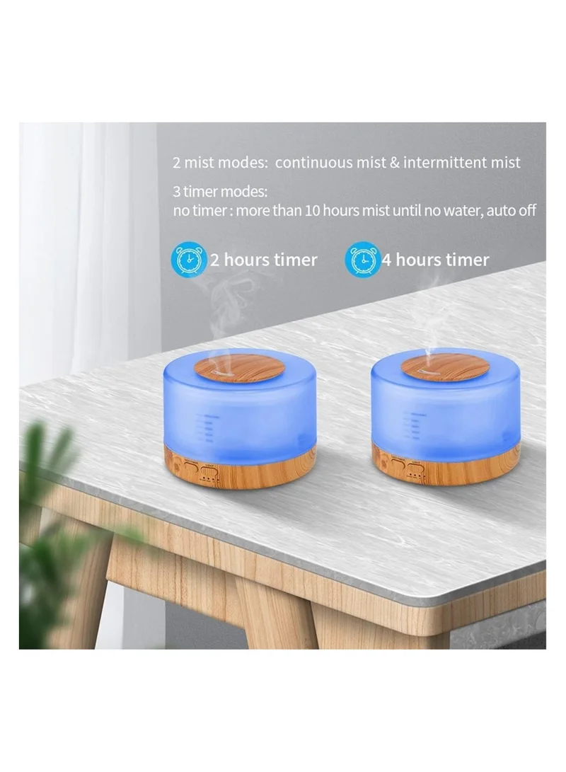 Cuisine Art Cuisine Art Essential Oil Aroma Diffuser 700ml, Upgraded Aromatherapy Diffuser with 4 Timer and 7 Color Lights, Cool Mist Humidifier with Auto Shut-off Function - Brown - White