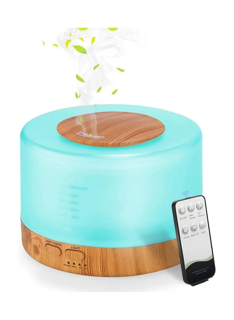 Cuisine Art Cuisine Art Essential Oil Aroma Diffuser 700ml, Upgraded Aromatherapy Diffuser with 4 Timer and 7 Color Lights, Cool Mist Humidifier with Auto Shut-off Function - Brown - White