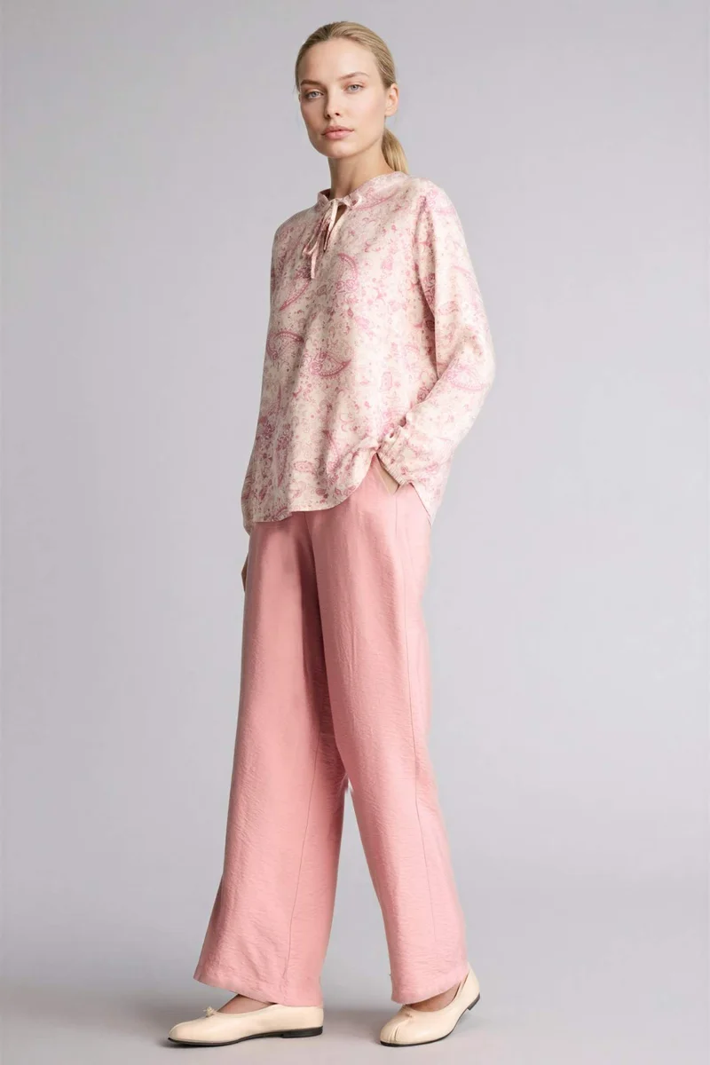 ديفاكتو Printed Long Sleeve Blouse