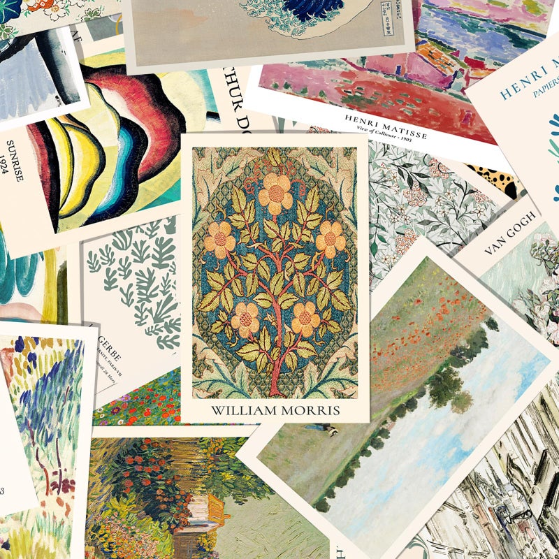 KBKBART Eclectic Wall Decor, 50Pcs Eclectic Wall Art Prints, Colorful Maximalist Decor Boho Gallery Wall Collage Kit, Vintage Famous Artists Painting Pictures Aesthetic Poster for Funky Room Decor, Home Decor for Bedroom Dorm - Image 3