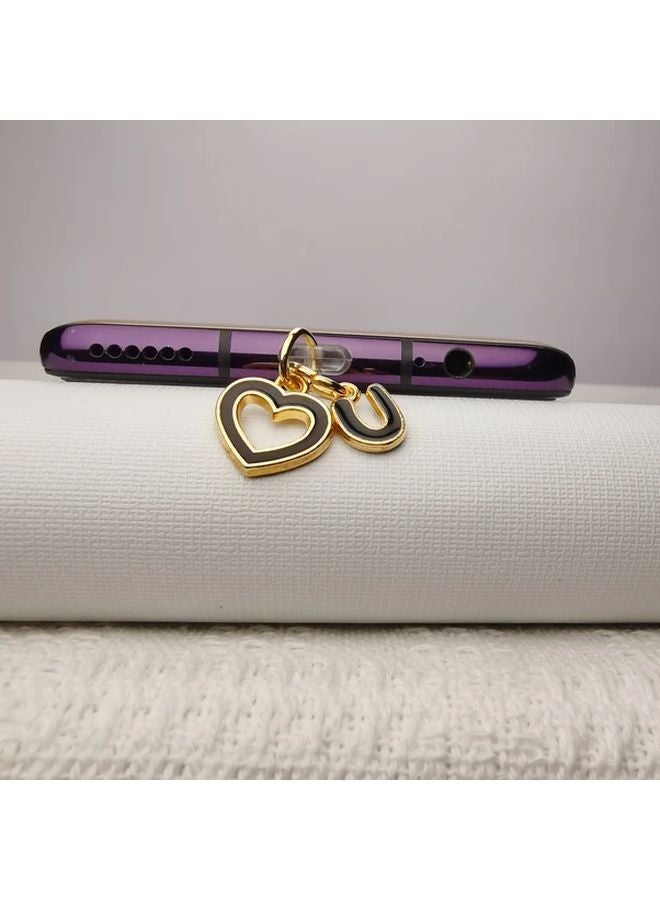 قابس غبار هاتف من النوع C على شكل قلب، غطاء منفذ شاحن زخرفي هدية - Image 1