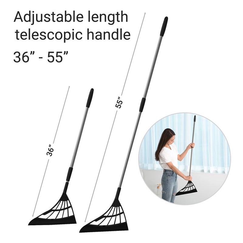 Broombi Original Broombi - All-Surface Silicone Broom, Squeegee, Pet Hair Remover - Smart Broom for Indoor Cleaning - Cleans Glass, Fine Dust, Hair, Liquids - for Smooth Floors, Rugs, Windows (Black) - Image 5