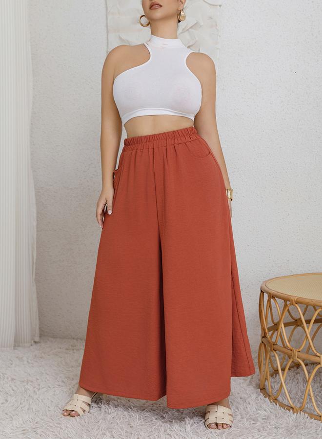 Take Two Plus Size Coral Wide Leg Palazzo Pants - Image 5
