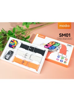 modio Modio SM01 Smartwatches 4G With Camera | 3 Pair of Strap | 2.2 inch Screen With Space Aluminium Case_Gold  - Image 4