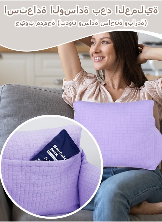 Generic Hysterectomy Recovery Pillow, Post-Surgery Cushion for Abdomen C-Section Tummy Tuck Lumpectomy Myomectomy Patients Must Haves Abdominal Pillow with Pocket (Purple)  - Image 3