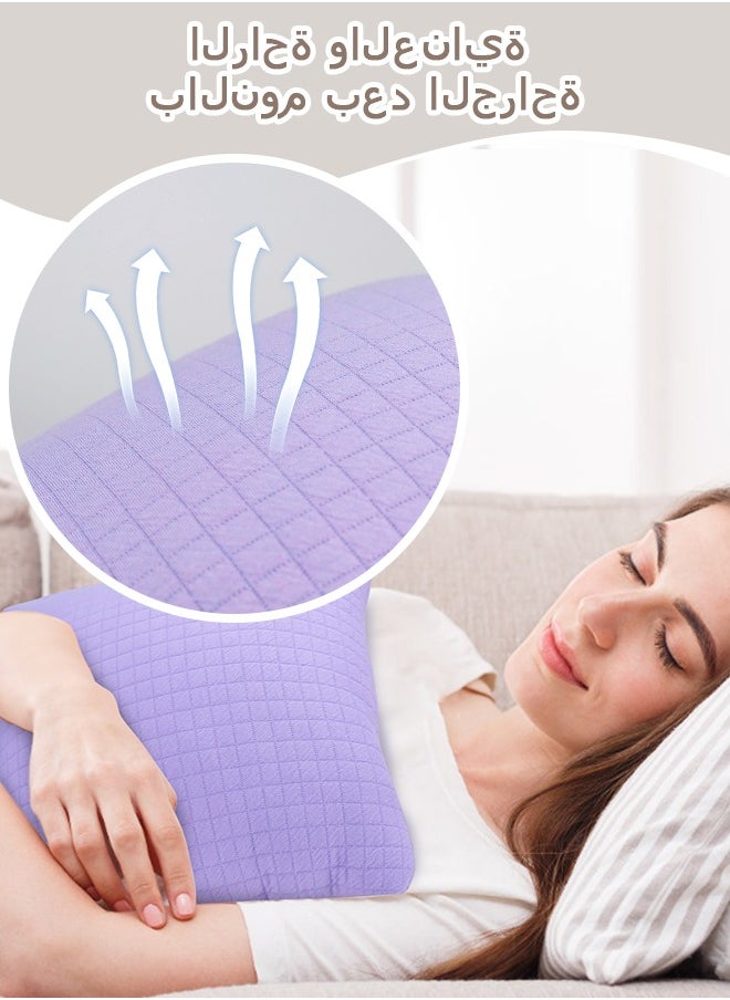 Generic Hysterectomy Recovery Pillow, Post-Surgery Cushion for Abdomen C-Section Tummy Tuck Lumpectomy Myomectomy Patients Must Haves Abdominal Pillow with Pocket (Purple)  - Image 4