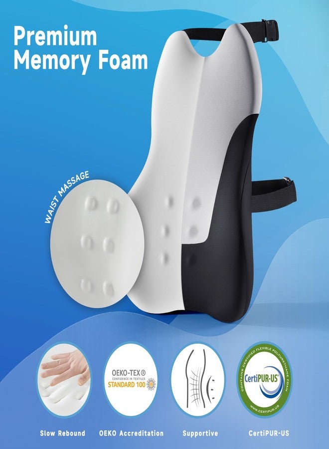 Niceeday Lumbar Support Pillow for Office Chair Car, Gaming Chair Lower Back Pain Relief Memory Foam Cushion with 3D Soft Cover Enhance Your Driving Comfort Ergonomic Orthopedic Car Back Rest - Image 3