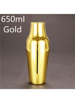 NIBEMINENT French Style Cocktail Shaker 650ml Stainless Steel Gold plating -650ml 