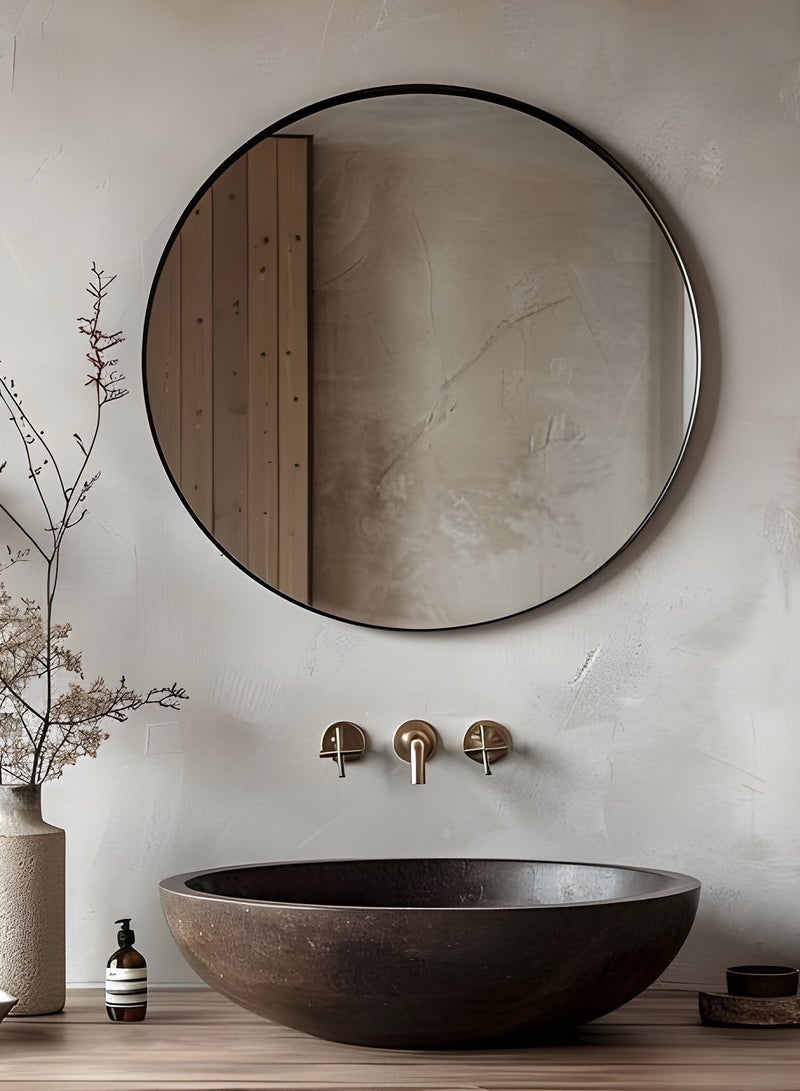 Taimi Elegant Design 60cm Vanity Mirror - Black Metal Frame Makeup Mirror - Its exquisite design is suitable for dressing room, living room, bedroom and decoration - Image 4