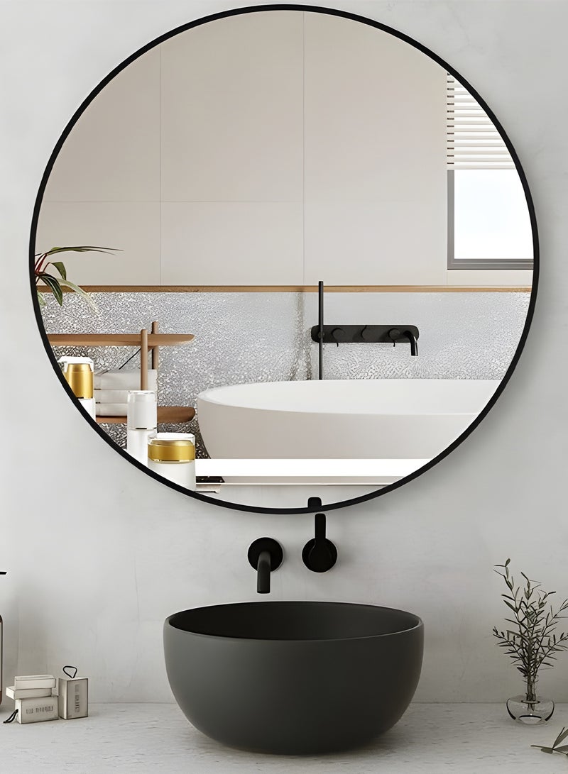 Taimi Elegant Design 60cm Vanity Mirror - Black Metal Frame Makeup Mirror - Its exquisite design is suitable for dressing room, living room, bedroom and decoration - Image 5