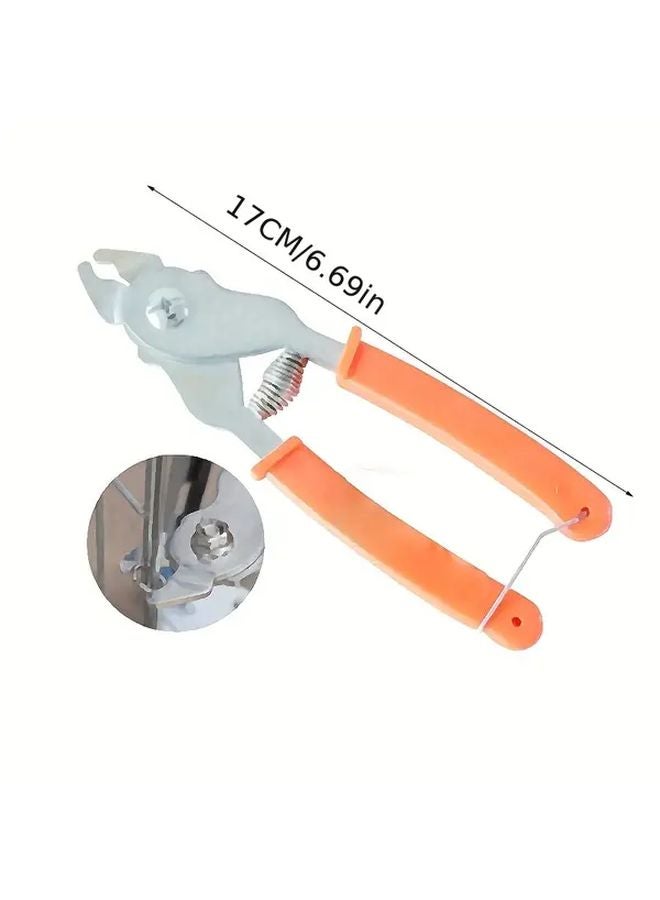 Orange Manual Crimper Tool For Poultry Livestock Wire Binding And Animal Restraint - Image 4