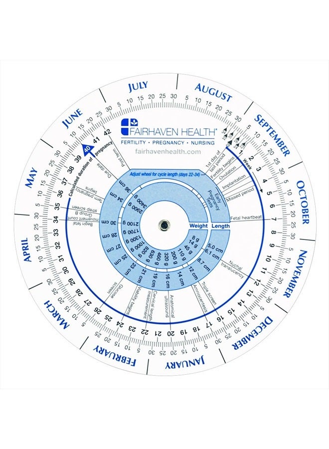 fairhaven health Pregnancy Wheel and Ovulation Calendar, Fertility Predictor and Tracker for Mom, Women, Patients, Nurses, Doctors, Midwives, Track Pregnancy, Irregular Menstrual Cycles for Conception  - Image 1