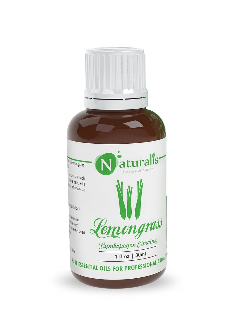 Naturalis Essence of Nature - Naturalis Lemon Grass Essential Oil - Pure and Undiluted Lemongrass Essential Oil for Aromatherapy, Skin and Hair Care, and Effective Insect Repellent - 30ml - Image 1