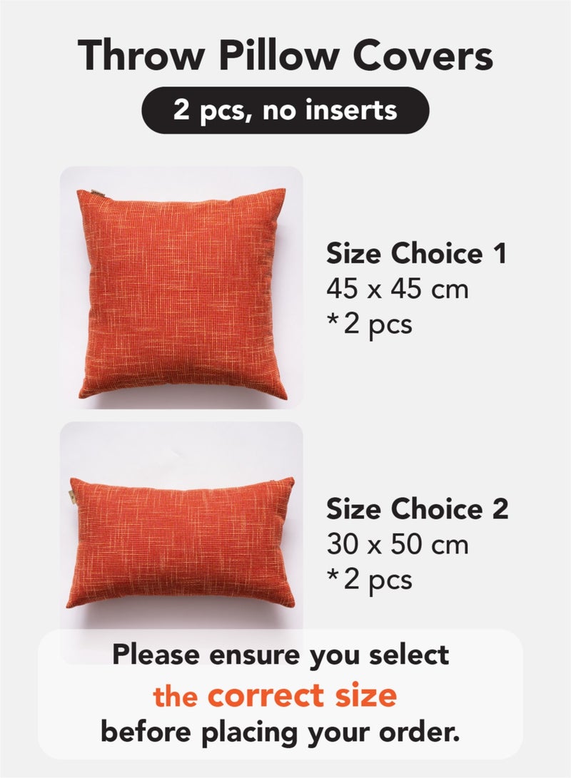 لحظة مجموعة من 2 غطاء وسادة بلون برتقالي من الكتان – أغطية وسائد ديكورية بتصميم متقاطع تناسب الأريكة أو السرير أو غرفة المعيشة، مثالية لديكور المنزل - Image 5
