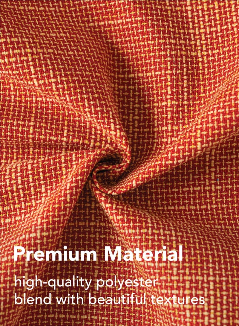 لحظة مجموعة من 2 غطاء وسادة بلون برتقالي من الكتان – أغطية وسائد ديكورية بتصميم متقاطع تناسب الأريكة أو السرير أو غرفة المعيشة، مثالية لديكور المنزل - Image 2