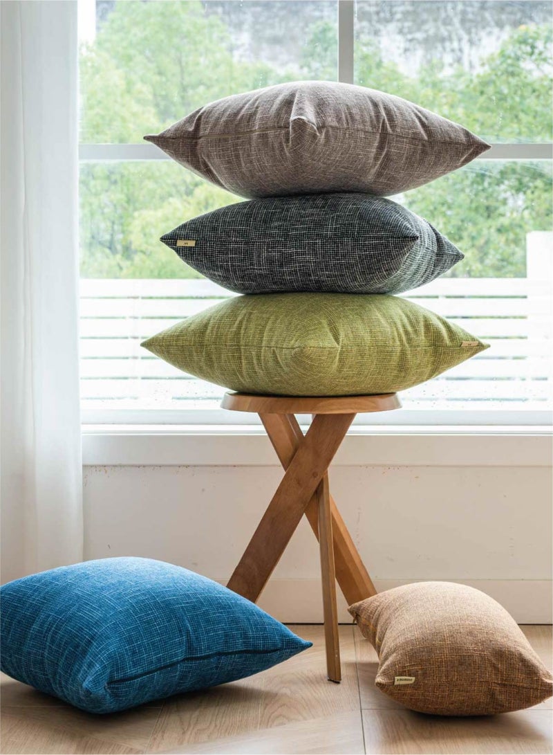 مجموعة من 2 غطاء وسادة بلون برتقالي من الكتان – أغطية وسائد ديكورية بتصميم متقاطع تناسب الأريكة أو السرير أو غرفة المعيشة، مثالية لديكور المنزل