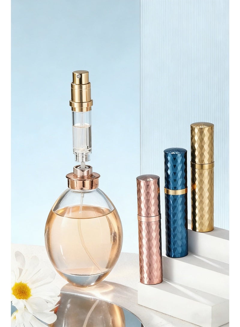 Diamond-Cut Refillable Perfume Atomizer | Bottom-Filling Self-Pump Spray Bottle for Travel，Perfumetravel refillable for Women Men Small Mister Spray Bottle, for Traveland Outgoing - Image 3
