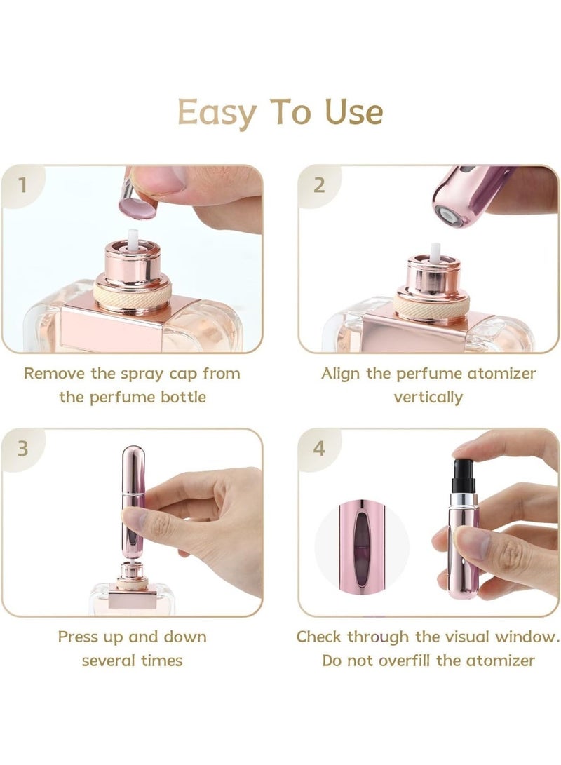 Diamond-Cut Refillable Perfume Atomizer | Bottom-Filling Self-Pump Spray Bottle for Travel，Perfumetravel refillable for Women Men Small Mister Spray Bottle, for Traveland Outgoing - Image 4