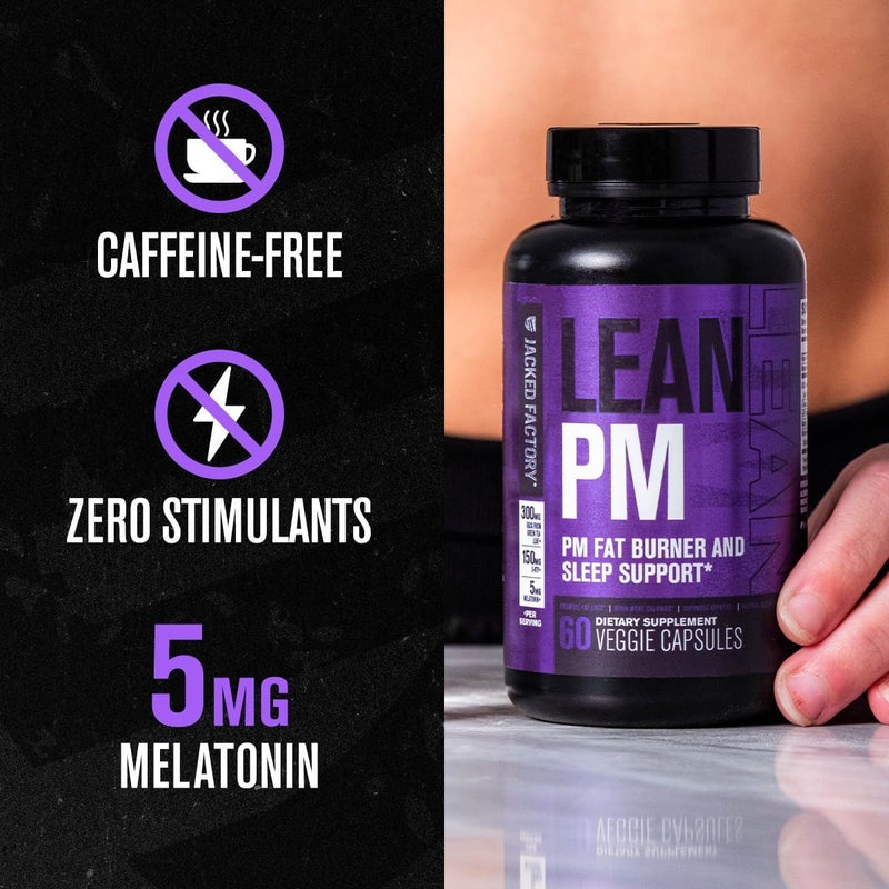 Jacked Factory Lean PM Night Time Fat Burner Sleep Aid Supplement  Appetite Suppressant for Men and Women  60 StimulantFree Veggie Weight Loss Diet Pills - Image 3