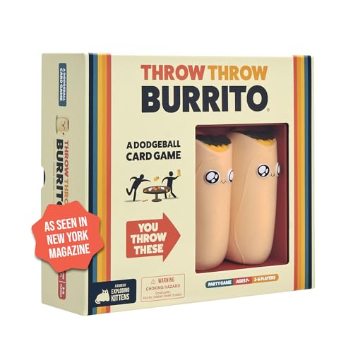Exploding Kittens Throw Throw Burrito 26 Players  Ages 7  15 Minutes to Play  Dodgeball Card Game  Party Game Family Game Night Kid and Adult Card Game - Image 1