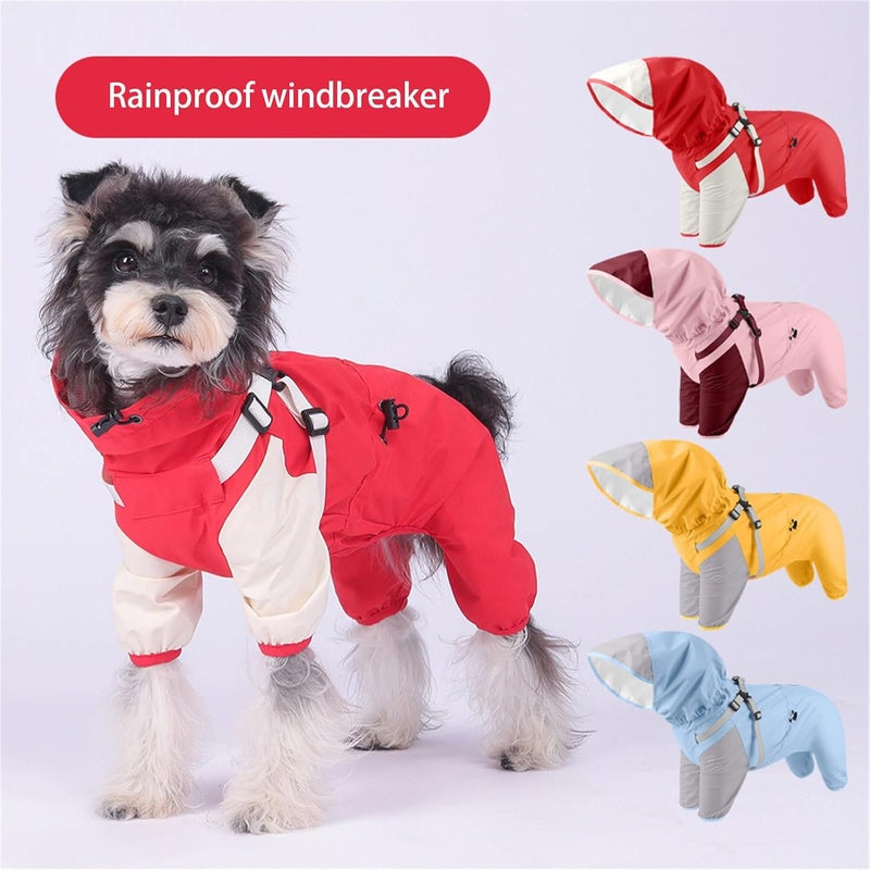 Dog Raincoat Hooded Rain Jackets Comfortable Rainwear for Small to Large with Four Leg Designs Adjustable Hoods Coat - Image 4