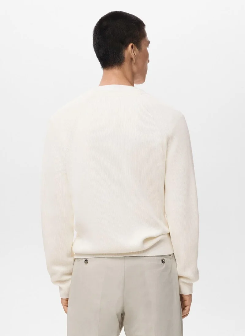مانجو مان Ribbed knitted cardigan with buttons