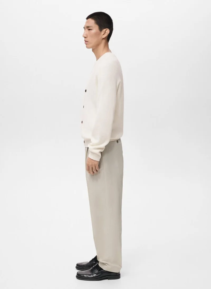 Mango Man  Ribbed knitted cardigan with buttons for Men | Best Price UAE
