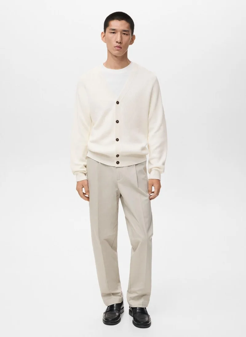 Mango Man  Ribbed knitted cardigan with buttons for Men | Best Price UAE