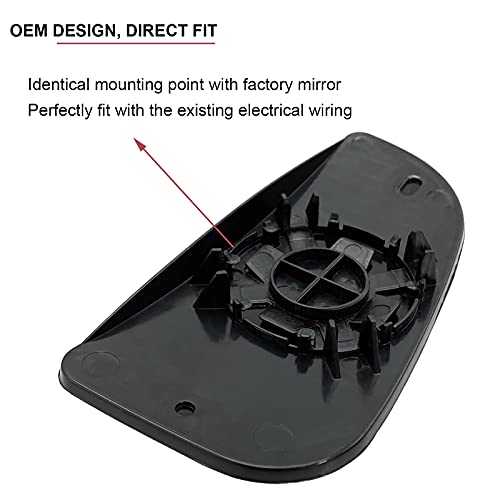 SKARUMMER Driver Left Side Lower Mirror Glass Replacement for 2009-2020 Dodge Ram 1500 2500 3500 4500 5500 Towing Mirrors - Side View Convex Lower Mirror Glass with Rear Holder, Replace 68067731AA - Image 4