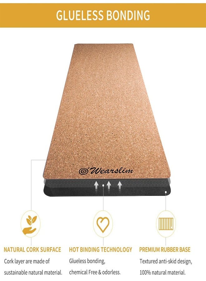 Wearslim® Eco-Friendly 5 MM Yoga Mat - Natural Cork, Excellent Grip, Thick - Hypoallergenic & Non Toxic - Exercise Mat with Carrying Strap - Pilates Mat, Workout Mat - Yoga Mats For Women & Men - Image 5