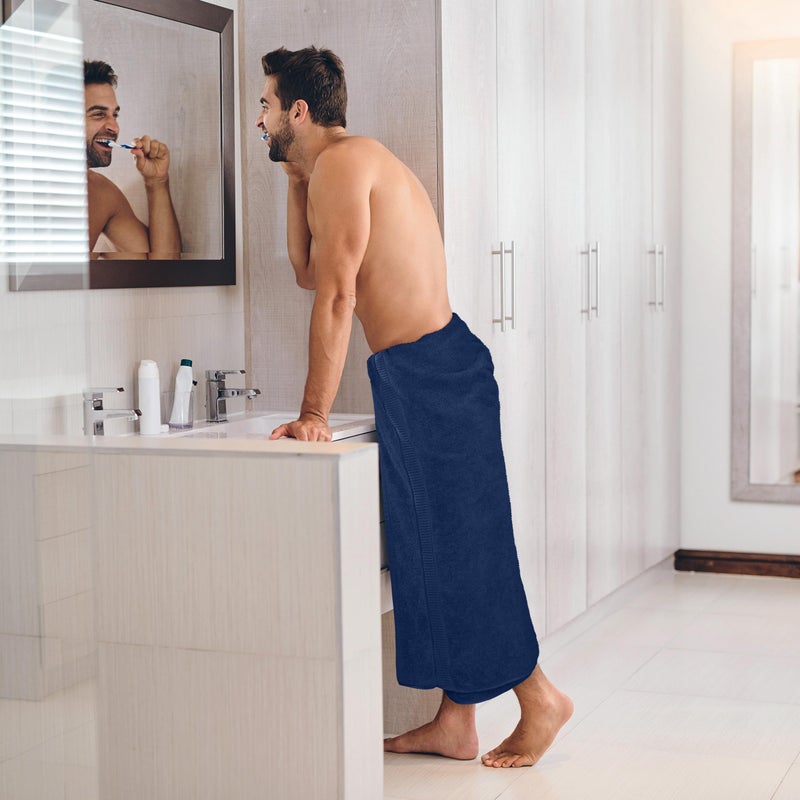 Utopia Towels Luxurious Jumbo Bath Sheet 2 Piece, 600 GSM, 35 by 70 Inches, 100% Ring Spun Cotton, Highly Absorbent and Quick Dry Extra Large Bath Towel, Super Soft Towel, Navy - Image 3