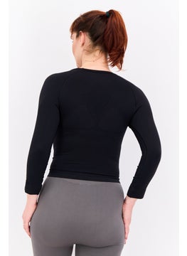 Adidas Women Sportswear Fit Long Sleeves Training Crop Top, Black  - Image 4