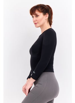 Adidas Women Sportswear Fit Long Sleeves Training Crop Top, Black  - Image 3
