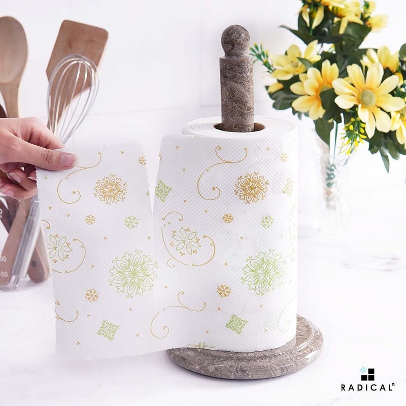 RADICALn Handmade Oceanic Marble Paper Towel Holder 12.5" – Countertop Toilet Paper Stand for Bathroom & Kitchen, Elegant Durable Home Accessory - Image 1