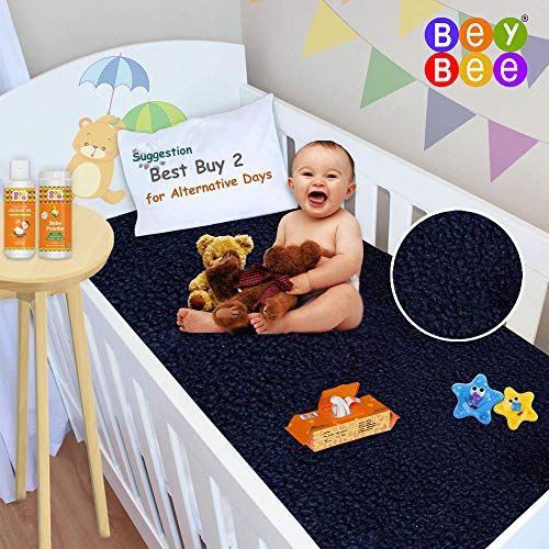 Bey Bee Waterproof Bed Protector Baby Dry Sheet, Medium, Dark Blue - Image 2