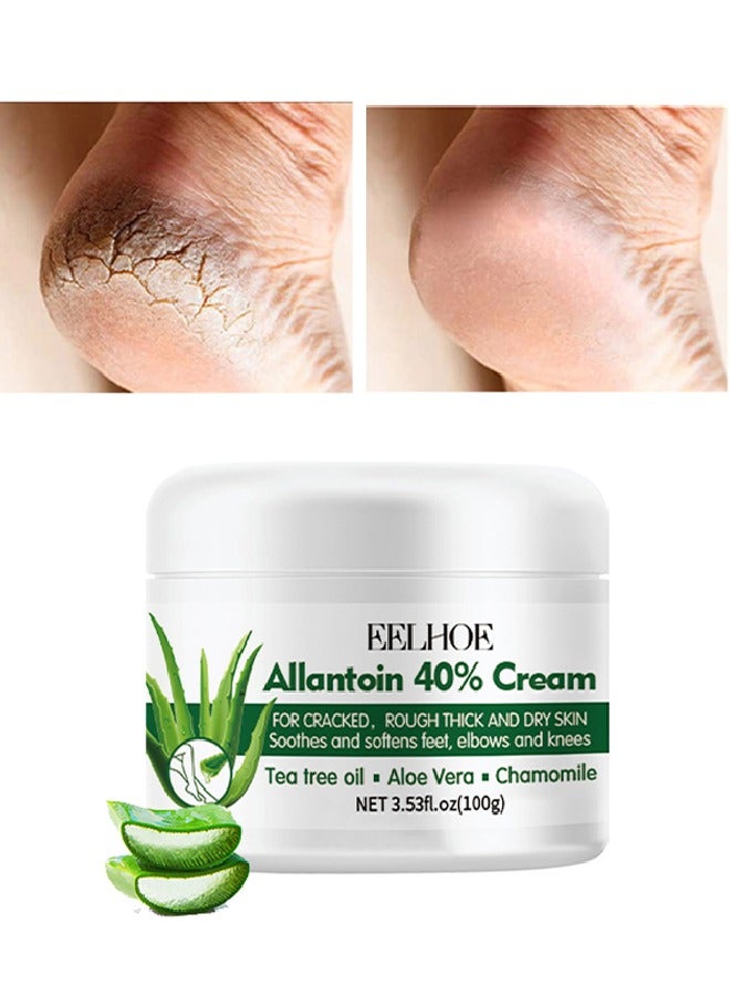 إيلهو آلانتوين 40٪ كريم 100 جرام ، كريم للعناية بالقدم للبشرة المتشققة والخشنة السميكة والجافة يهدئ وينعم القدمين والمرفقين والركبتين كريم مرطب ومرطب للعناية بالقدم - Image 1