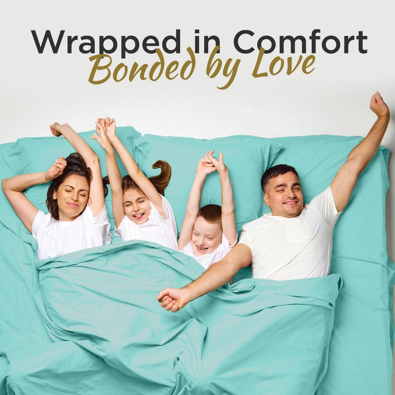 DESTINY CRESCENT BED Full XL 100% Microfiber Double Brushed Sheet Set - Extra-Soft  Breathable & Wrinkle-Free - 15"" Deep Pockets  54"" x 80"" - Ideal for Extra Long Full Beds - 4PC Set (Full XL  Aqua Blue) - Image 4